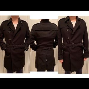 Zara Man Black Winter Coat in S